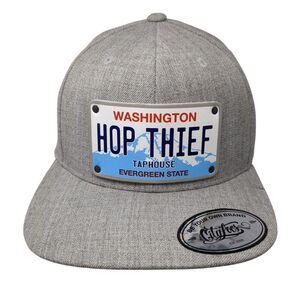 Washington Hop Thief Taphouse Evergreen State Snapback Hat Gray OS City Locs